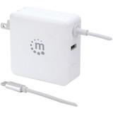 Manhattan 60-watt Power Delivery Wall Charger With Built-in Usb-c Cable (white)