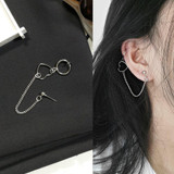 Chain Drop Heart Earring