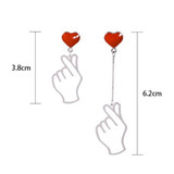 Kpop Hand Love Heart Earrings