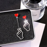 Kpop Hand Love Heart Earrings