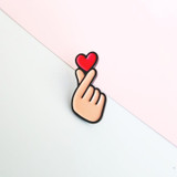 Finger Heart Enamel Pin
