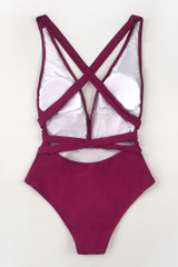 RED DEEP V-NECK ONE-PIECE SWIMSUIT