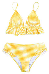 YELLOW GINGHAM RUFFLED BIKINI