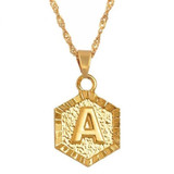 Hexagon Initial Necklace