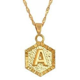Hexagon Initial Necklace