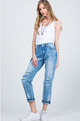 Mid Rise Relaxed Skinny With Cuff