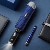 VIP Drop Shipping Men's Automatic Car Umbrella Foldable Windproof With Flashlight Business Umbrella Creative LED Light