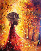 EverShine Oil Painting By Numbers Couple DIY Hand Painted Wall Art Red Umbrella Pictures By Numbers Home Decor
