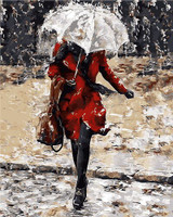 EverShine Oil Painting By Numbers Couple DIY Hand Painted Wall Art Red Umbrella Pictures By Numbers Home Decor