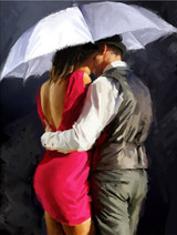 EverShine Oil Painting By Numbers Couple DIY Hand Painted Wall Art Red Umbrella Pictures By Numbers Home Decor