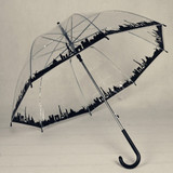 BUILDING SUPER arch Apollo princess transparent umbrella semi-automatic creative curved hook straight rod UMBRELLA
