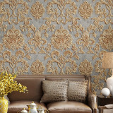 Luxury Textured Damask Wallpaper Retro Vintage Floral Thick Embossed Wall Paper For Living Room Bedroom Hotel Interior Decor (10mtr Roll) Luxury Textured Damask Wallpaper Retro Vintage Floral Thick Embossed Wall Paper For Living Room Bedroom Hotel Interior Decor (10mtr Roll)