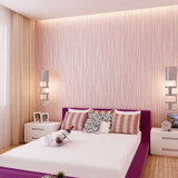 Pink Embossed Stripes Luxury Wallpaper For Girls Room Modern Pink Textured Non Woven Wall Paper For Bedroom Decor (10mtr Roll)