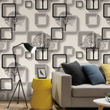 Modern Retro Cubes 3D Effect Wallpaper For Living Room Bedroom TV Background Squares Pattern Wall Paper (10mtr Roll)