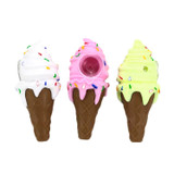 Ice Cream Cone Silicone Pipe with Glass Bowl Insert