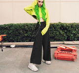 Metal chain  loose High Waisted Pants