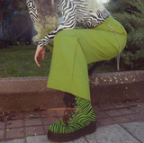 Metal chain  loose High Waisted Pants