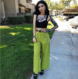 Metal chain  loose High Waisted Pants