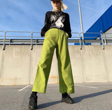 Metal chain  loose High Waisted Pants