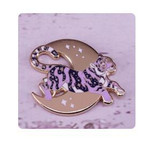 Purple Tiger & Moon Enamel Pin