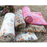 Warm Pet Mat Small Large Paw Print Cat Dog Puppy Fleece