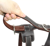 Large Dogs Genuine Leather Harness Durable Adjustable