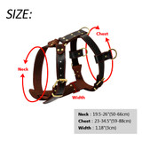 Genuine Leather Dog Harness Brown Walking Training Harnesses