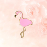 Cartoon Flamingo Enamel Pin