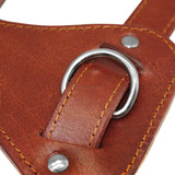 Genuine Leather Dog Harness Brown Real Leather