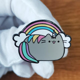 Cute Cat With Unicorn Horn Enamel Pin