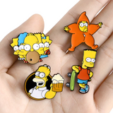 Iconic Simpsons Family Enamel Pin