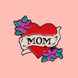 Mom Flower Heart Enamel Pin