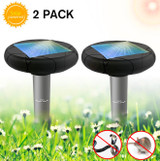SolarGardenX Snake Repellent Mouse Mole Rat Deterrent for Garden Lawn 2-Pack