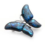 Blue Abalone Shell Butterfly Brooch