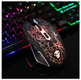 ThinkGame Backlight USB Wired Gaming Keyboard 2400DPI LED Mouse Combo with Mouse Pad