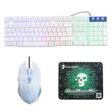 ThinkGame Rainbow Backlight USB Wired Gaming Keyboard 2400DPI LED Mouse Combo with Mouse Pad