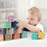 Baby Toy 0-12 months Soft Building Blocks for Toddler 3D Touch Hand Balls Baby Massage Rubber Teethers Squeeze Toy Bath Toy Gift
