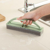 Folding Brush with Handle Household Strong Decontamination Tile Glass Cleaning Brush Sponge