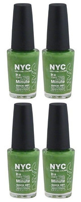 Lot of 4 - Nyc New York in a Minute Quick Dry Nail Polish High Line Green #298