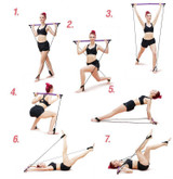 Portable Pilates Bar Kit With Resistance Band Exercise Stick
