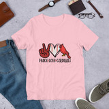 Peace, Love, Cardinals Baseball Short-Sleeve Unisex T-Shirt
