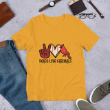 Peace, Love, Cardinals Baseball Short-Sleeve Unisex T-Shirt