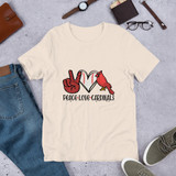 Peace, Love, Cardinals Baseball Short-Sleeve Unisex T-Shirt