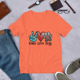 Peace, Love, Dogs Short-Sleeve Unisex T-Shirt