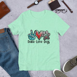 Peace, Love, Dogs Short-Sleeve Unisex T-Shirt