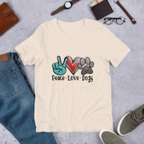 Peace, Love, Dogs Short-Sleeve Unisex T-Shirt
