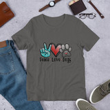Peace, Love, Dogs Short-Sleeve Unisex T-Shirt