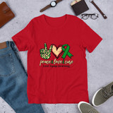 Peace, Love, Cure-Liver Disease Awareness Short-Sleeve Unisex T-Shirt