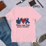 Peace, Love, Cure-Diabetes Awareness Short-Sleeve Unisex T-Shirt
