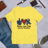 Peace, Love, Cure-Diabetes Awareness Short-Sleeve Unisex T-Shirt